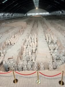 Terracotta Warriors in the excavated pitts.