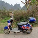 The British flag painted on a scooter in China
